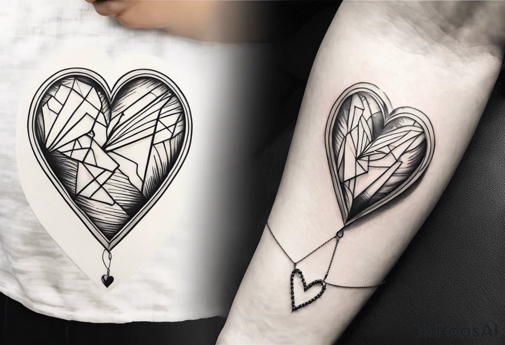 heart locket with two couple inside tattoo idea