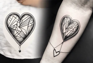 heart locket with two couple inside tattoo idea