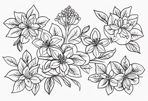 Minimalist Henna inspired azaleas tattoo idea