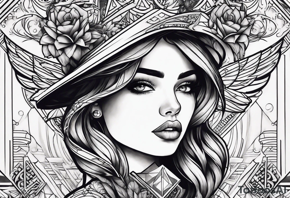 Girl and money tattoo idea