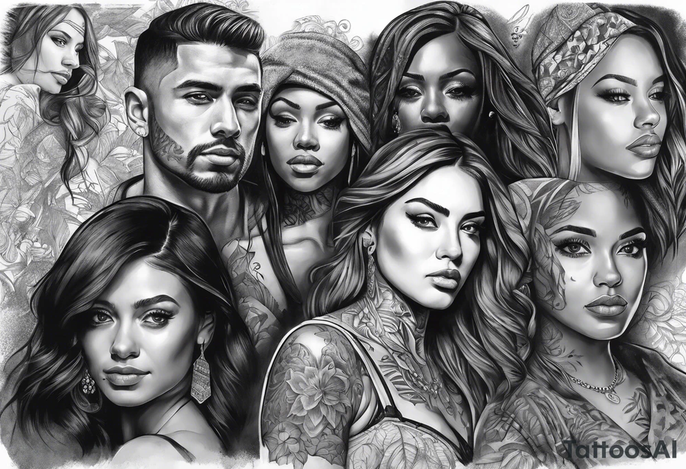 shadows of people tattoo idea