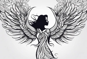 Woman rising like the phoenix tattoo idea