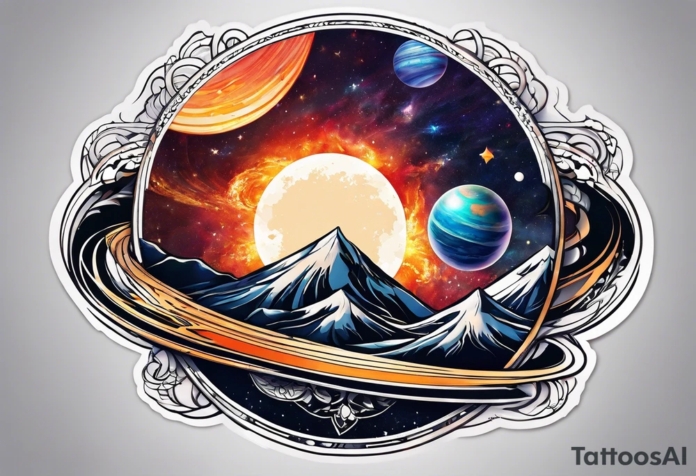 Man,solar, planet space tattoo idea