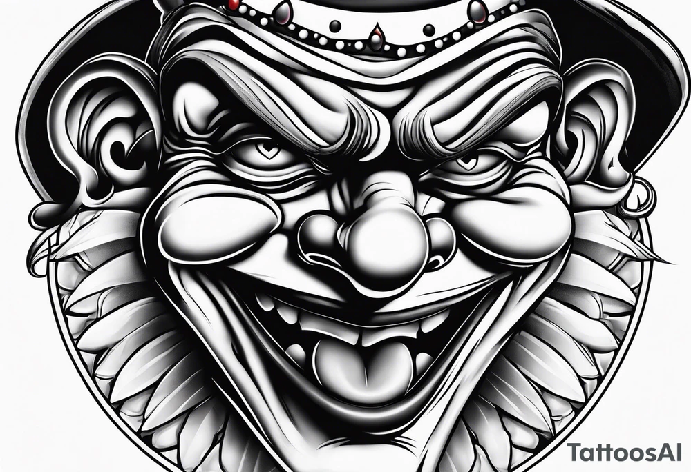 Crying clown tattoo idea
