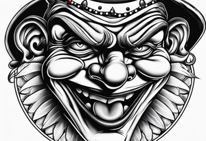Crying clown tattoo idea