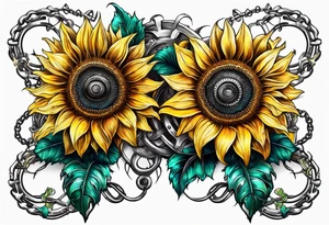 Sunflower chain tattoo idea
