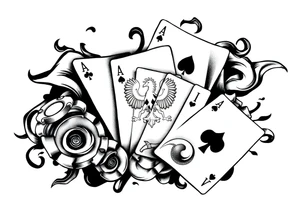 Poland symbol and poker cards Add casino money to it. tattoo idea