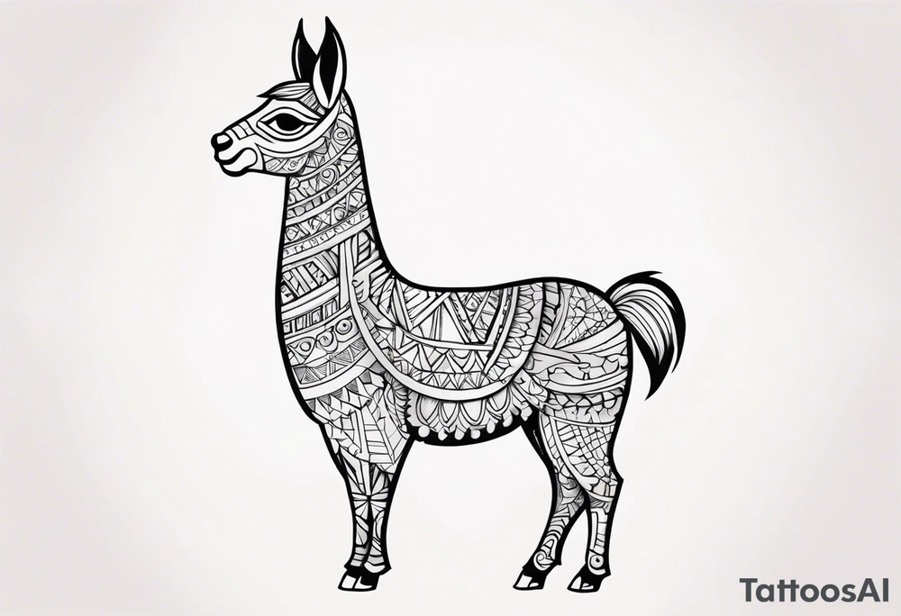 Stylized Llama tattoo idea