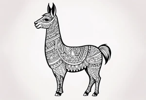 Stylized Llama tattoo idea