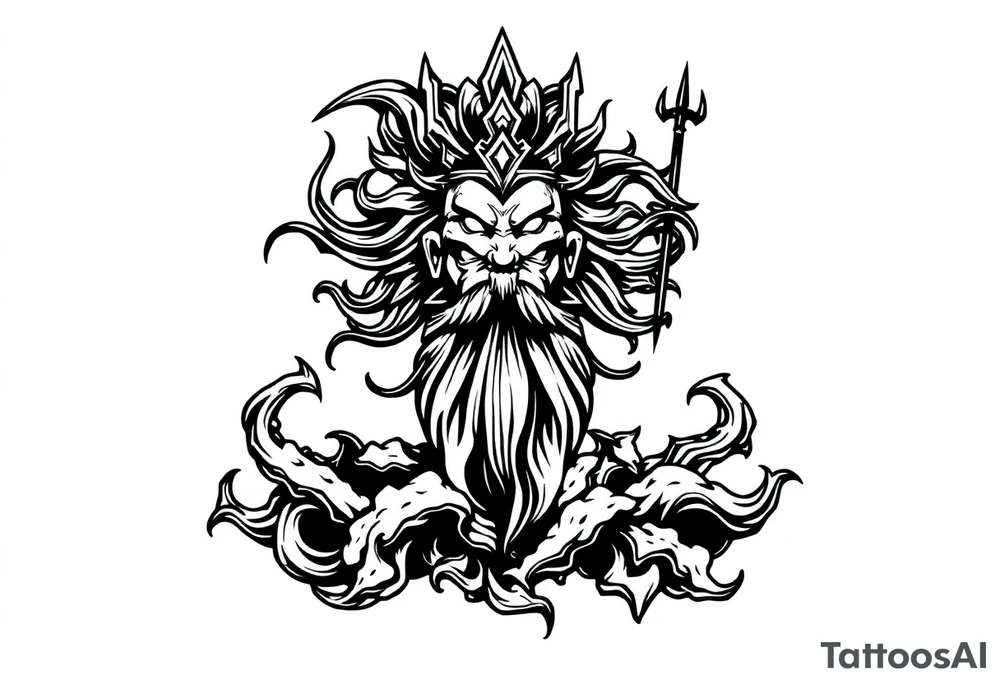 god of sea tattoo idea