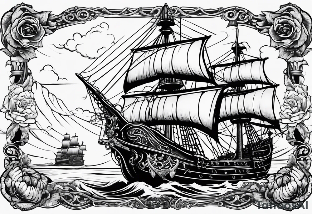 Pirate ship tattoo idea