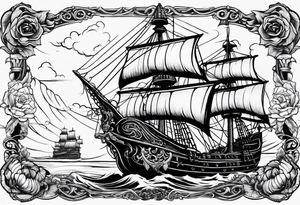 Pirate ship tattoo idea