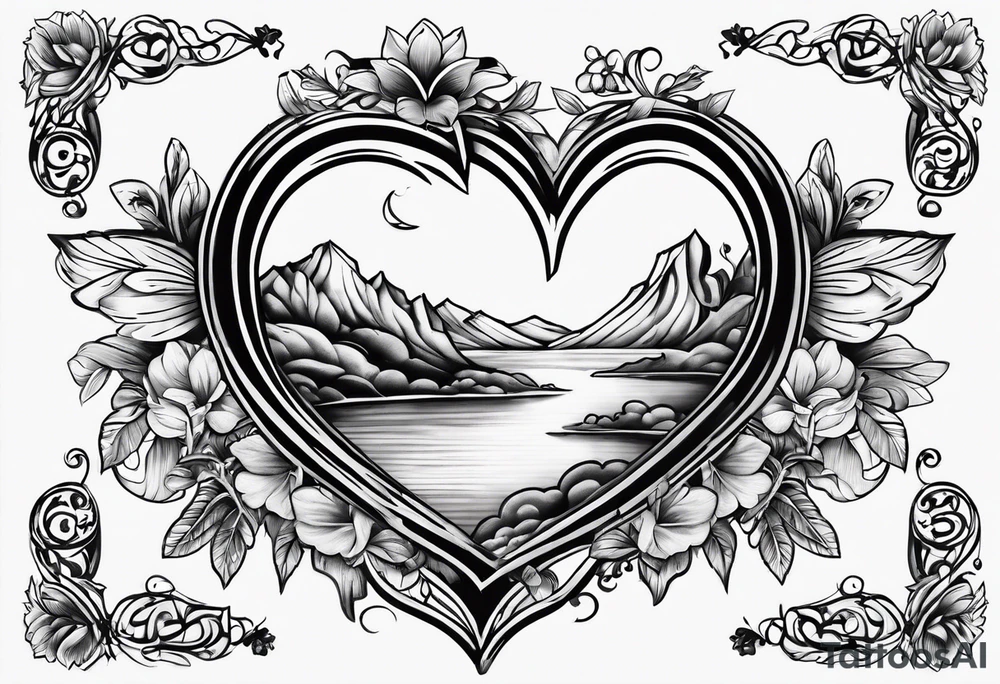 The word Mia in a heart tattoo idea