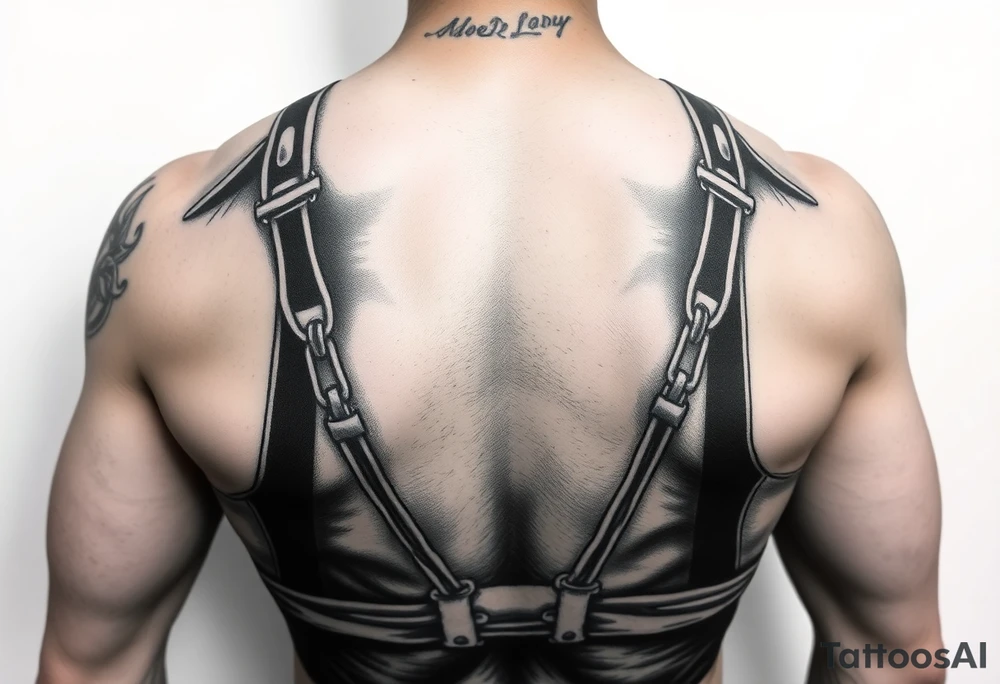 powerful man in a strait jacket tattoo idea