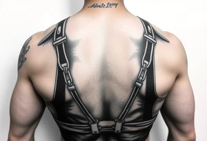 powerful man in a strait jacket tattoo idea