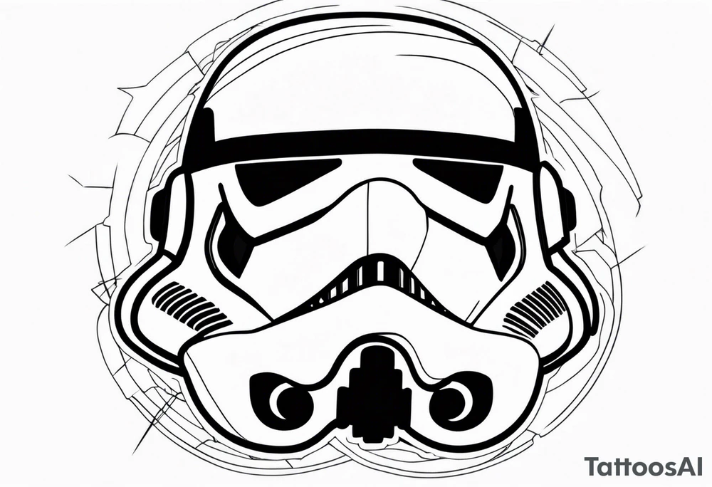 Line work storm trooper helmet tattoo idea
