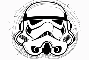 Line work storm trooper helmet tattoo idea