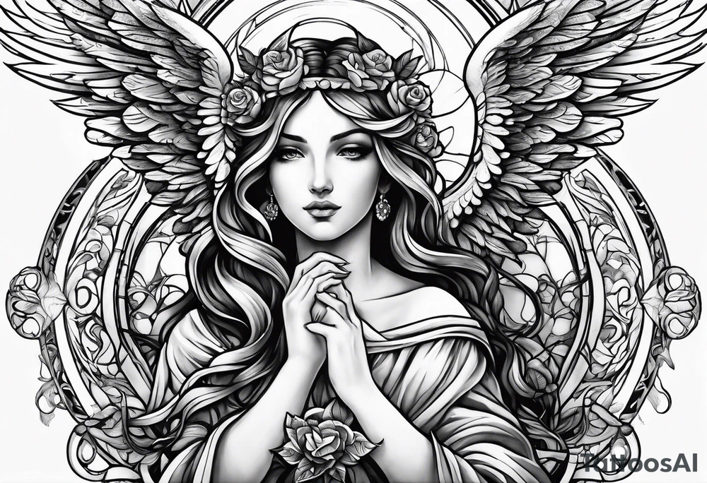 Tragic angel tattoo idea