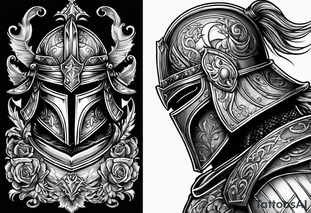 knight in heavy armor tattoo idea