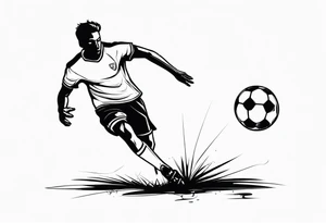 MAN PLAYING FOOTBALL tattoo idea