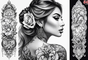 Feminine sleeve tattoo idea