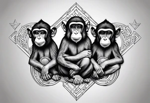 see no evil talk no evil hear no evil monkeys tattoo idea