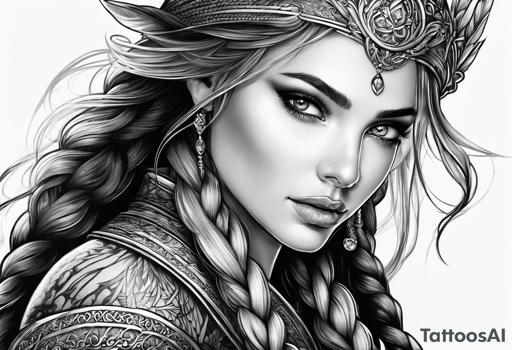 Eine Elfe mit dutch braids tattoo idea