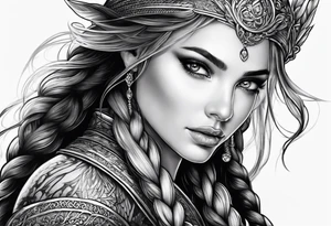 Eine Elfe mit dutch braids tattoo idea