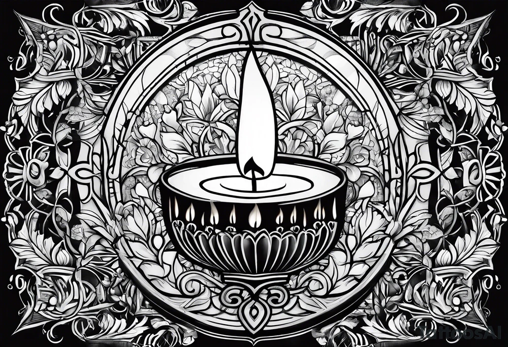 Candle alone in the darkness, a glimmer of hope. tattoo idea