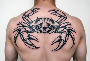 powerful majestic but vicious crab ready to defend or attack proudly showing off that a crab is the sign of a cancer tattoo idea
