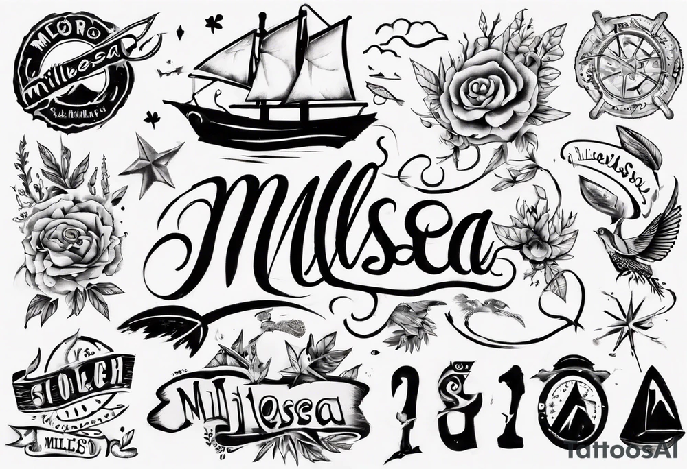 The word "MILLSEA", with an outdoors vibe tattoo idea