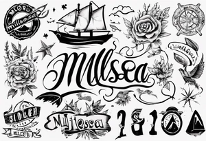 The word "MILLSEA", with an outdoors vibe tattoo idea