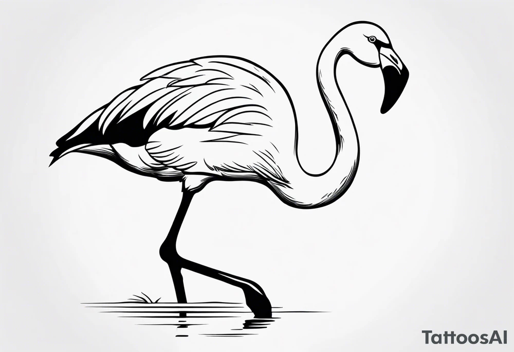 cute flamingo tattoo idea