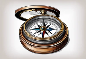 compass with lid tattoo idea