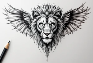 make a lion-serpent mix with wings tattoo idea