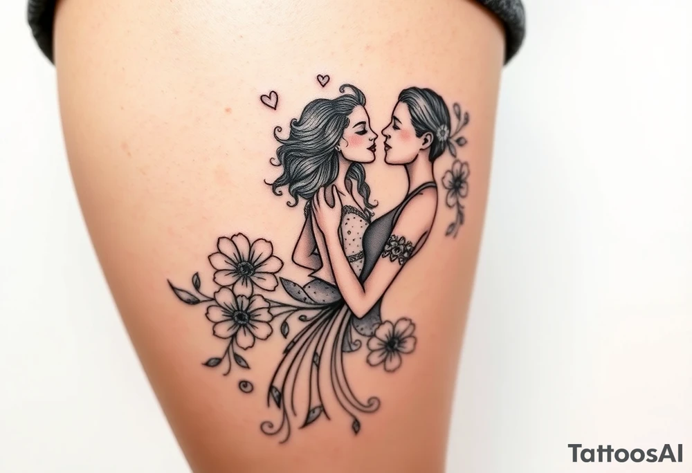 Mexican woman and black man in love tattoo idea