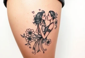 Mexican woman and black man in love tattoo idea