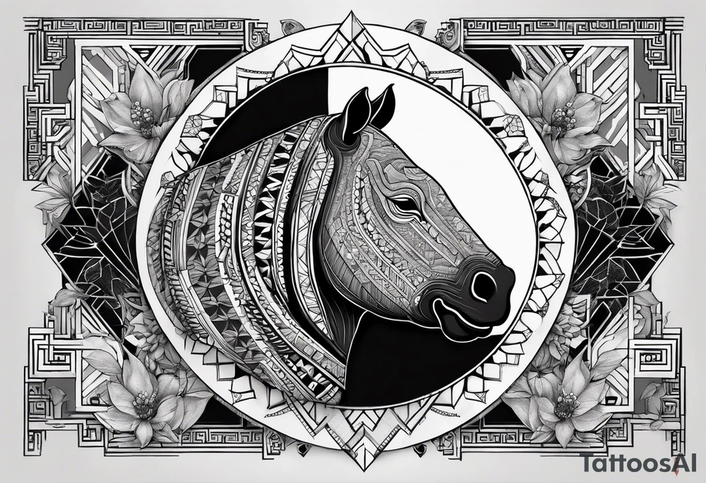 Very asymmetrical, +geometric pattern, with realistic full moon, with hippo,+tribal, +geometric, +inkart , +blackwork, +grey scale, + sketch
with wintersweet flower bud, +inkart touch, +for men, detailed , combined favourite , tattoo idea