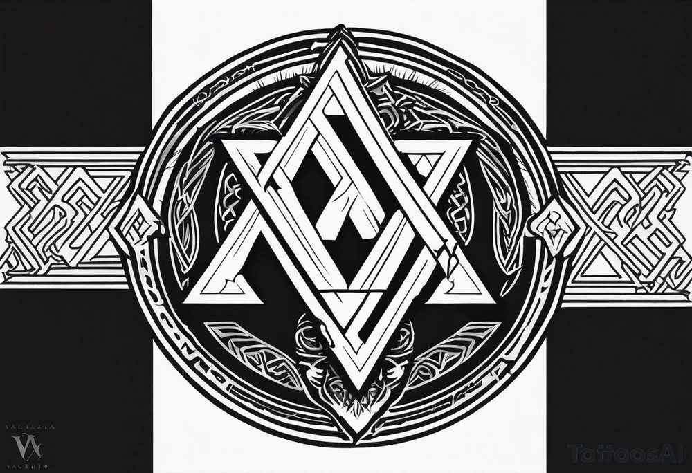 Valhalla shield sword axe Valknut tattoo idea