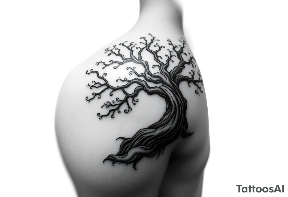 Irish shoulder tattoo, that is non-religious and has a Celtic tree tattoo idea