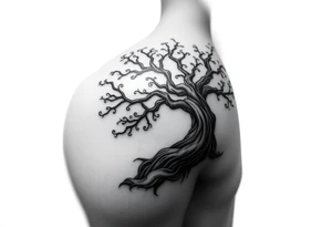 Irish shoulder tattoo, that is non-religious and has a Celtic tree tattoo idea