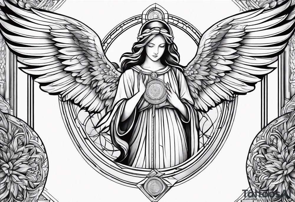 angelic religious tattoo tattoo idea