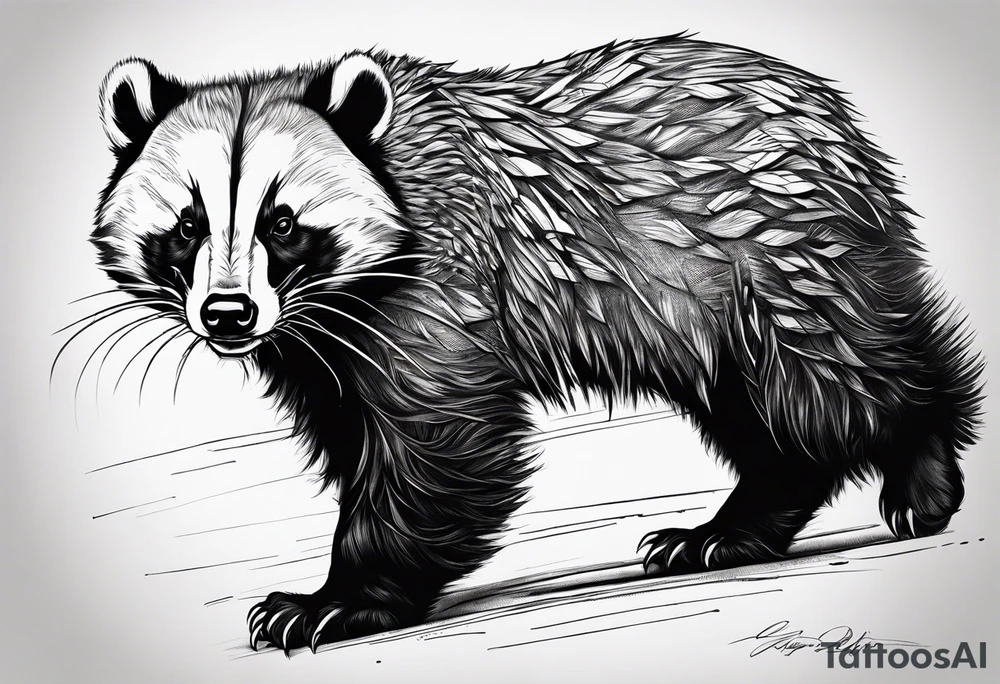aggresive badger/wolverine tattoo idea