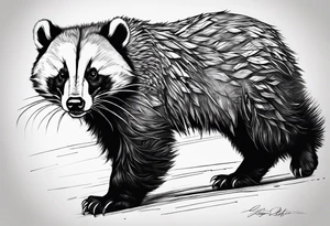 aggresive badger/wolverine tattoo idea