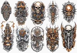 pagan mechanical full sleeve tattoo idea