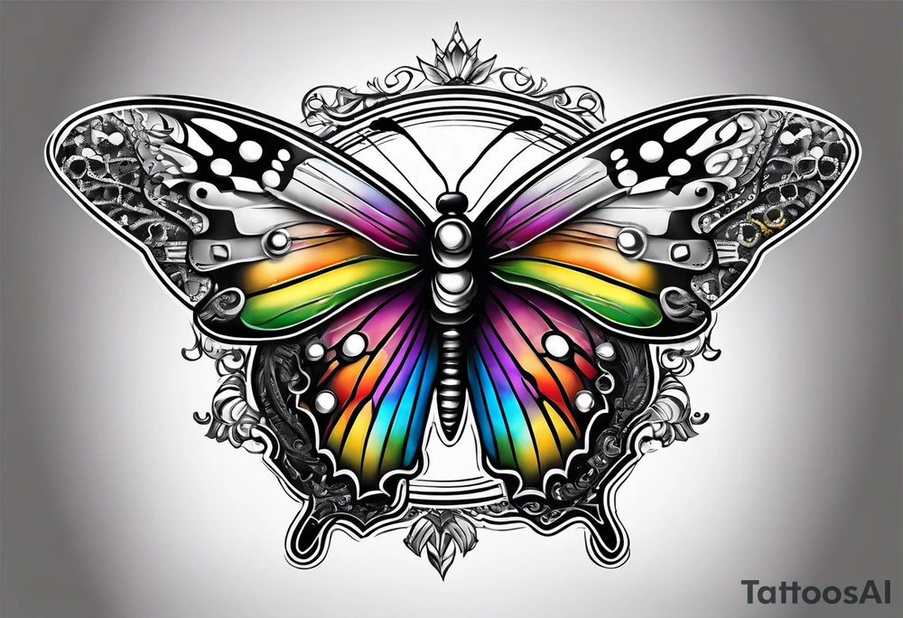 Guitar, butterfly, rainbow, buzz lightyear tattoo idea