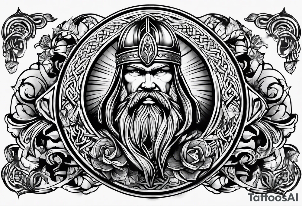 Full sleeve viking tattoo tattoo idea