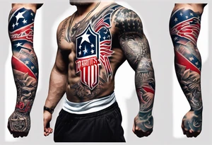 New England patriots Half arm sleeve tattoo idea