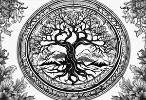 Yggdrasil and Vegvisir tattoo idea
