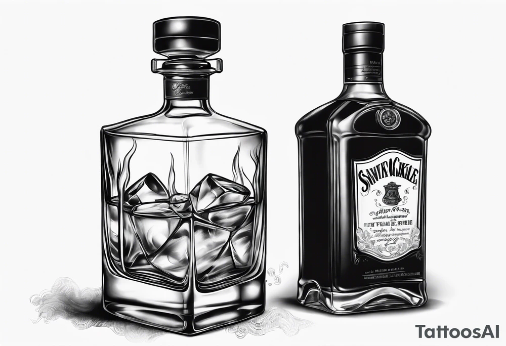 whiskey with smoke coming out of glass tattoo idea